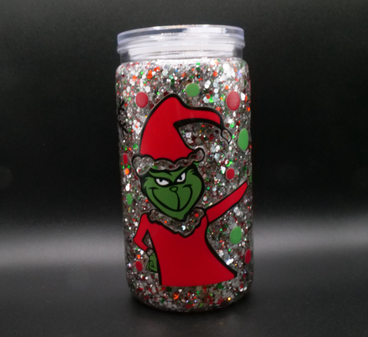Acrylic 16oz Grinch Glitter